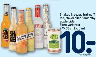 REMA 1000 Shaker, breezer, smirnoff ice, mokai el. somersby apple cider tilbud
