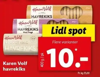Lidl Karen Volf Havrekiks 400g tilbud