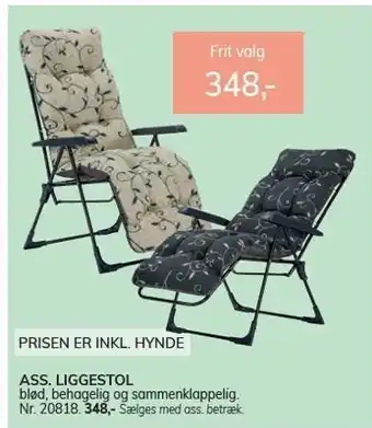ASS. liggestol inkl. hynde