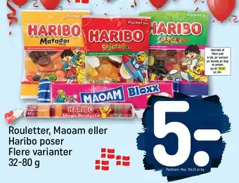 REMA 1000 Rouletter, Maoam el. Haribo poser tilbud