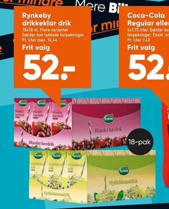 Bilka Rynkeby drikkeklar drik tilbud