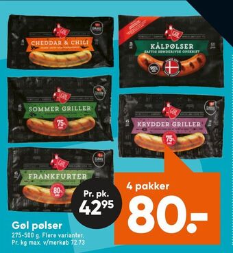 Bilka Gøl pølser tilbud