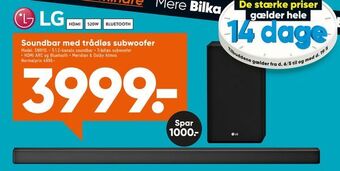 Bilka Soundbar med trådløs subwoofer tilbud