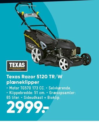 Bilka Texas Razor 5120 TR/W plæneklipper tilbud