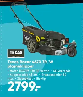 Bilka Texas Razor 4670 TR/W plæneklipper tilbud