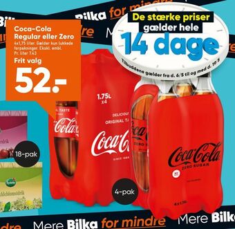 Bilka Coca-Cola Regular eller Zero tilbud
