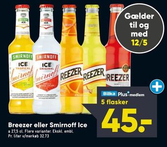 Bilka Breezer eller Smirnoff Ice tilbud