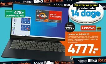 Bilka Lenovo 14" Full HD PC tilbud