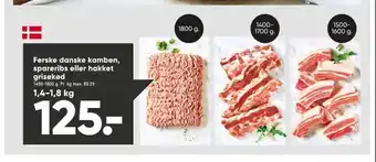 Bilka Ferske danske kamben, spareribs eller hakket grisekød tilbud