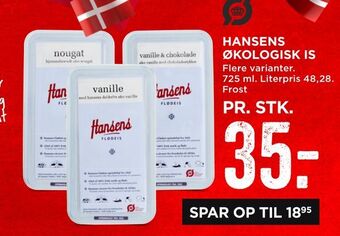 MENY Hansens økologisk is tilbud