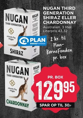 MENY Nugan third generation shiraz eller chardonnay tilbud