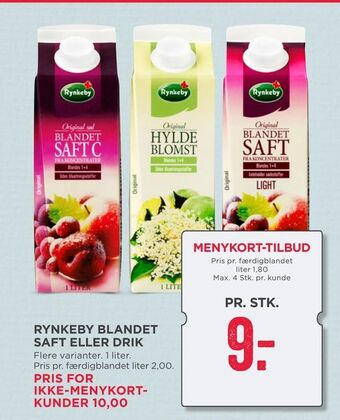 MENY Rynkeby blandet saft eller drik tilbud