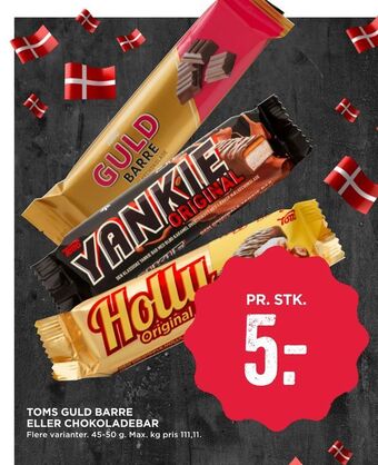 MENY Toms guld barre eller chokoladebar tilbud