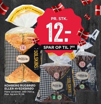 Kohberg rugbrød eller hvedebrød