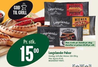 Min Købmand Langelænder pølser tilbud