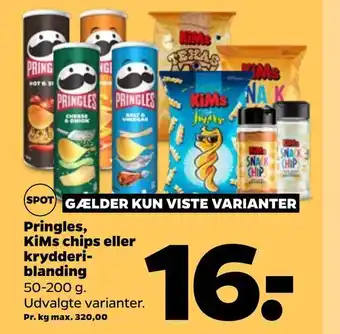Netto Pringles, KiMs chips eller Krydderi Blanding 50-200 g tilbud