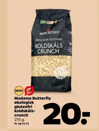 Netto Madame Butterfly økologisk Glutenfri Koldskåls Crunch 275 g tilbud