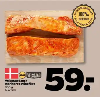 Netto Velsmag Dansk Marineret Svinefilet 800 g tilbud