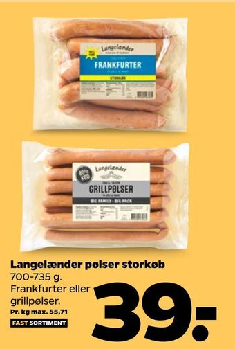 Langelænder Pølser Storkøb 700-735 g