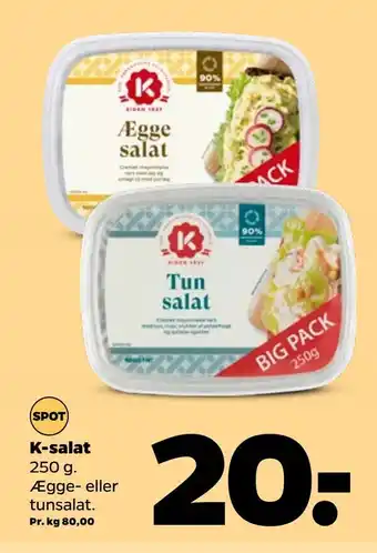 Netto K-salat 250 g tilbud