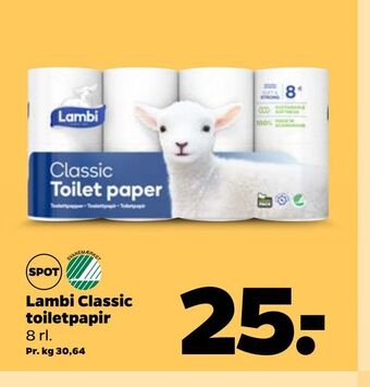 Netto Lambi Classic Toiletpapir 8 rl. tilbud