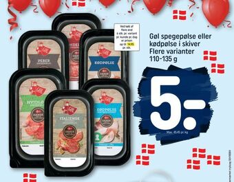 REMA 1000 Gøl spegepølse eller kødpølse i skiver tilbud