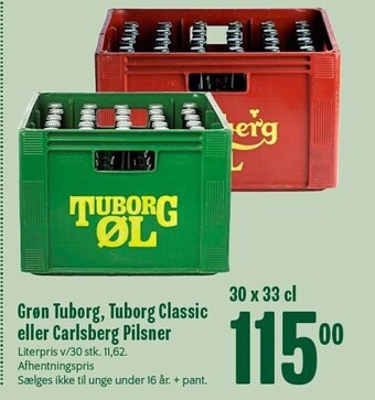 Min Købmand Grøn tuborg, tuborg classic eller carlsberg pilsner tilbud