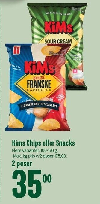 Min Købmand Kims chips eller snacks tilbud