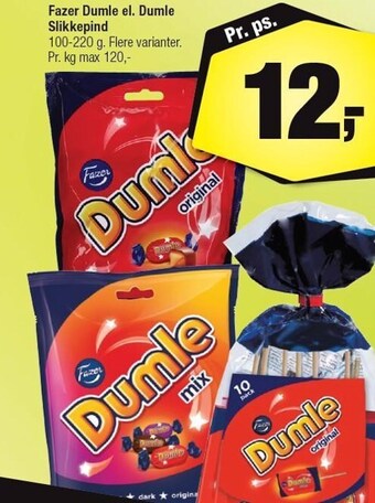 Calle Fazer Dumle el. Dumle slikkepind tilbud