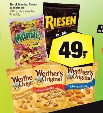 Calle Storck Mamba, Riesen el, Werthers 1 kg tilbud