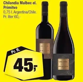 Calle Chilandia Malbec el. Primitvo tilbud