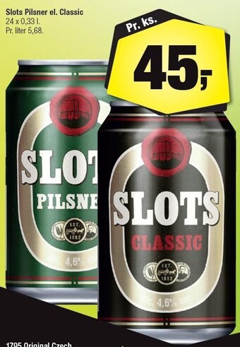 Calle Slots Pilsner el. Classic 24x0,33 l. tilbud