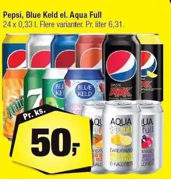Calle Pepsi, Blue Keld el. Aqua Full 24x0,33 l. tilbud