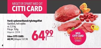 Fersk sydamerikansk tykstegsfilet