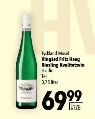 Citti Vingård Fritz Haag Riesling kvalitetsvin tilbud