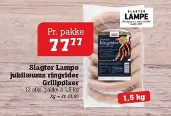 Slagter Lampe jubilæums ringrider grillpølser