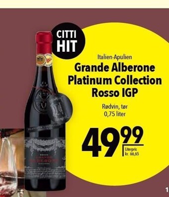 Citti Grande Alberone Platinum Collection Rosso IGP tilbud