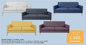 Daells Bolighus Smart enkel 2,5 pers. sofa tilbud