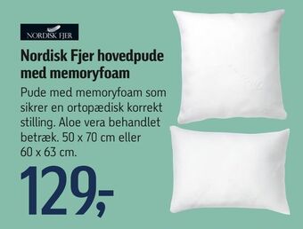Føtex Nordisk Fjer hovedpude med memoryfoam tilbud