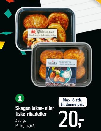Føtex Skagen lakse- eller fiskefrikadeller tilbud