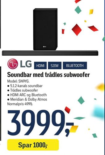 Føtex Soundbar med trådløs subwoofer tilbud
