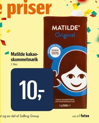 Føtex Matilde kakao- skummetmælk tilbud