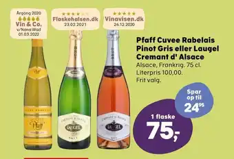 SuperBrugsen Pfaff Cuvee Rabelais Pinot Gris eller Laugel Cremant d' Alsace tilbud