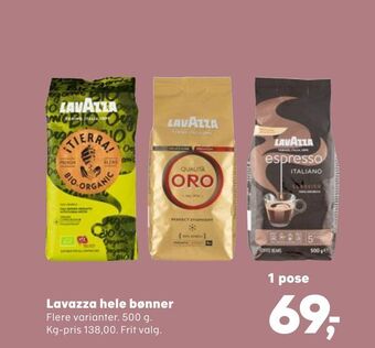 SuperBrugsen Lavazza hele bønner tilbud
