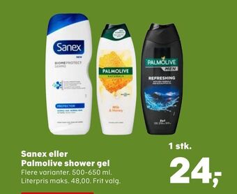 SuperBrugsen Sanex eller Palmolive shower gel tilbud
