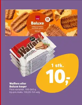 SuperBrugsen Waffers eller Baluxe kager tilbud