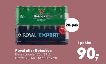 SuperBrugsen Royal eller Heineken tilbud