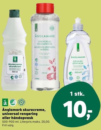 SuperBrugsen Änglamark skurecreme, universal rengøring eller håndopvask tilbud