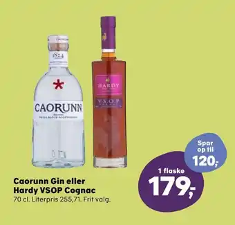SuperBrugsen Caorunn Gin eller Hardy VSOP Cognac tilbud