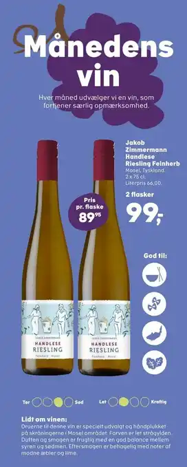 SuperBrugsen Jakob Zimmermann Handlese Riesling Feinherb tilbud